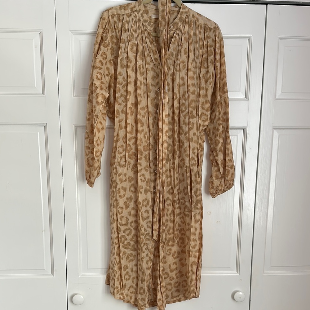 Lola Australia Leopard Print Long Sleeve Dress